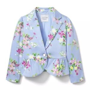 Janie and Jack Girls Peplum BlazerJacket Periwinkle Floral Print Size Small